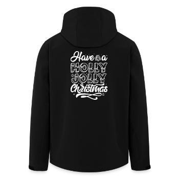 Lettrage à la main de Noël Holly Jolly - Veste softshell homme en polyester recyclé Stanley/Stella - noir - Dos - AI Model Male 185 light (185cm)