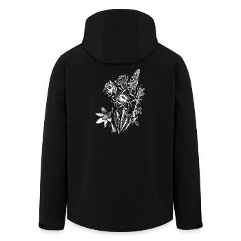 Daffodils Flowers Spring Rock Crystal - Men’s Recycled Softshell Jacket by Stanley/Stella - black - Back - AI Model Male 185 light (185cm)