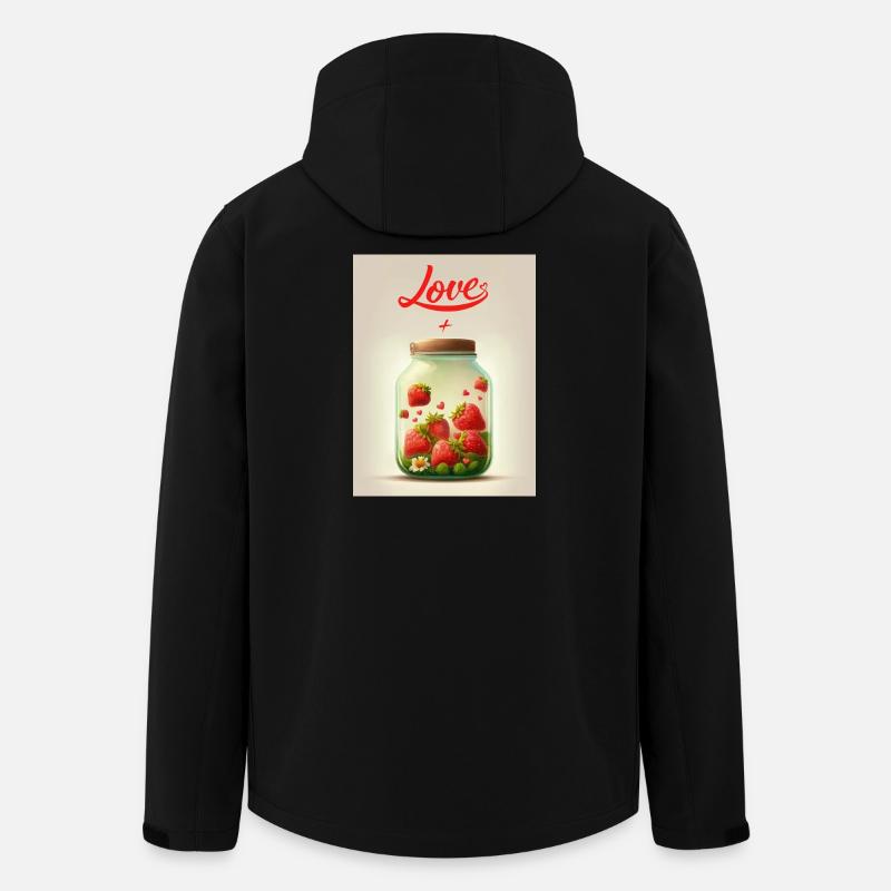 Erdbeeren im Liebesglas - Recycelte Männer Softshell-Jacke von Stanley/Stella - Schwarz