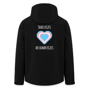 Pride Month - Trans Rights Art Human Rights - Men’s Recycled Softshell Jacket by Stanley/Stella - black - Back - AI Model Male 185 light (185cm)