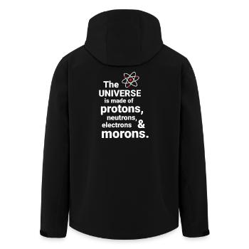 The Universe is made of protons, neutrorns - Men’s Recycled Softshell Jacket by Stanley/Stella - black - Back - AI Model Male 185 light (185cm)