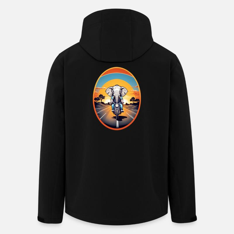 Elefant auf Motorrad - Recycelte Männer Softshell-Jacke von Stanley/Stella - Schwarz