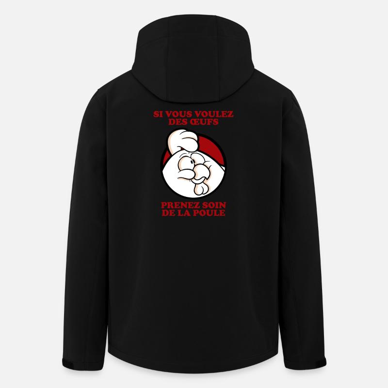 Prenez soin de la poule 2 - Veste softshell homme en polyester recyclé Stanley/Stella - noir