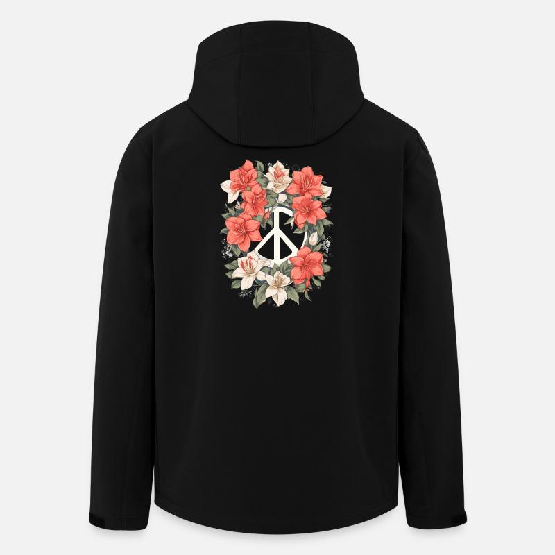 Peace sign with flowers - Men’s Recycled Softshell Jacket by Stanley/Stella - black