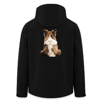 Chien de berger Shetland - Veste softshell homme en polyester recyclé Stanley/Stella - noir - Dos - AI Model Male 185 light (185cm)