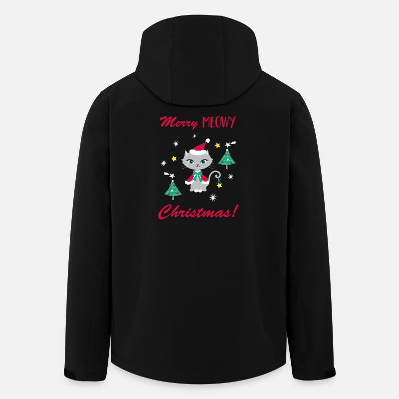 Schnurrende Weihnachtskatze - Recycelte Männer Softshell-Jacke von Stanley/Stella - Schwarz