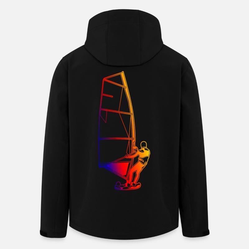 Retro Windsurfer - Recycelte Männer Softshell-Jacke von Stanley/Stella - Schwarz