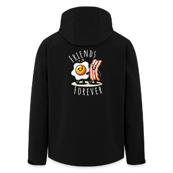 Friends Forever Ham Egg Comic Love - Men’s Recycled Softshell Jacket by Stanley/Stella - black - Back - AI Model Male 185 light (185cm)