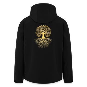 T Shirt Baum des Lebens Goldene Wurzel Ökologie Leben - Recycelte Männer Softshell-Jacke von Stanley/Stella - Schwarz - Hinten - AI Model Male 185 light (185cm)
