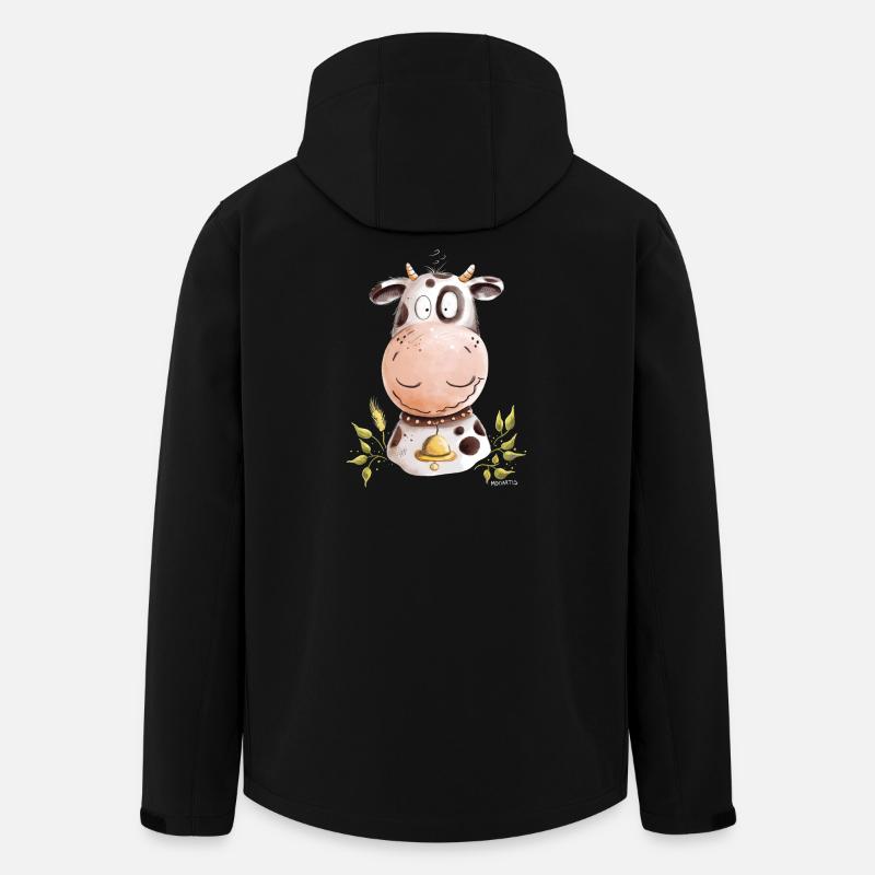 Drollige Kuh I Rind Bauernhoftiere - Recycelte Männer Softshell-Jacke von Stanley/Stella - Schwarz