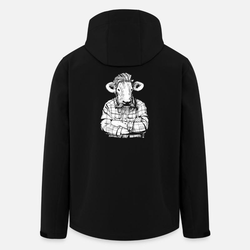 Mister Boeuf (version blanche) - Veste softshell homme en polyester recyclé Stanley/Stella - noir