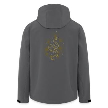 Schlange mit Ginkgo im Frühling - Recycelte Männer Softshell-Jacke von Stanley/Stella - Schwarz - Hinten - AI Model Male 185 light (185cm)