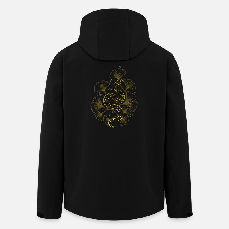 Serpent au ginkgo au printemps - Veste softshell homme en polyester recyclé Stanley/Stella - noir