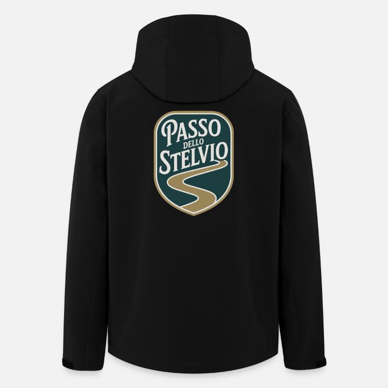 Passo dello Stelvio Radfahren - Recycelte Männer Softshell-Jacke von Stanley/Stella - Schwarz