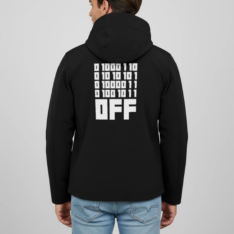 Binary Code F**k OFF – Humour Nerd & Geek Code Veste softshell homme en polyester recyclé Stanley/Stella