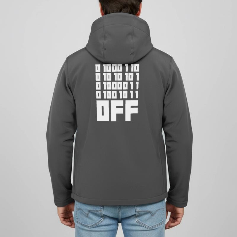 Binary Code F**k OFF – Nerd Humor & Geek Code Men’s Recycled Softshell Jacket by Stanley/Stella