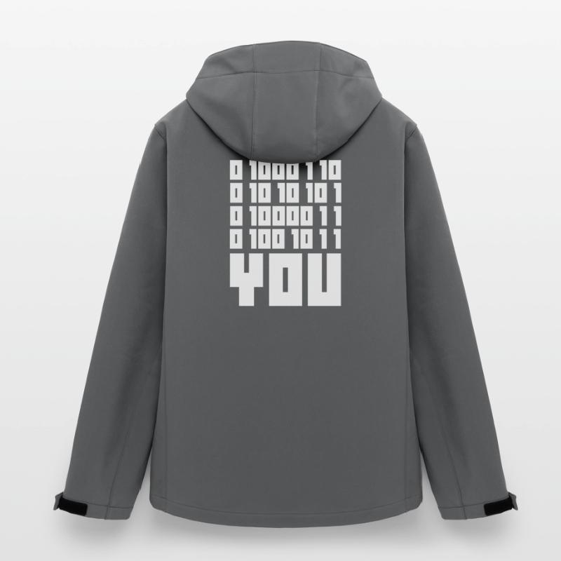 Binary Code F**k YOU – Geek Code & Nerd Humo Men’s Recycled Softshell Jacket Discoverer by Stanley/Stella