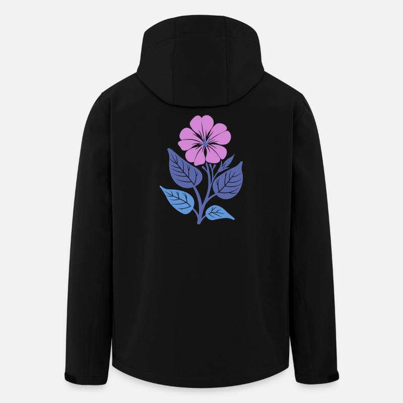 Fleur violette aux feuilles bleues - Veste softshell homme en polyester recyclé Stanley/Stella - noir