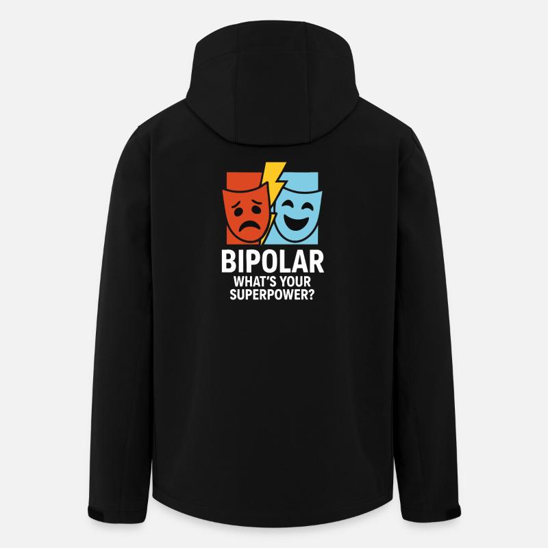 Bipolar What’s Your Superpower – Statement Design - Recycelte Männer Softshell-Jacke von Stanley/Stella - Schwarz