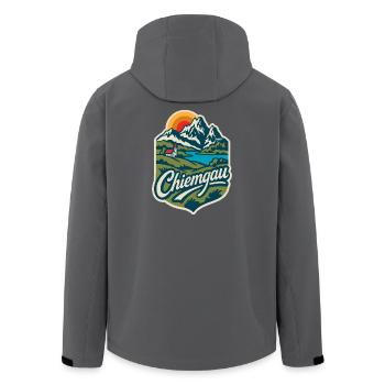 Chiemgau Paysage alpin Bavière - Veste softshell homme en polyester recyclé Stanley/Stella - charbon - Dos - AI Model Male 185 light (185cm)