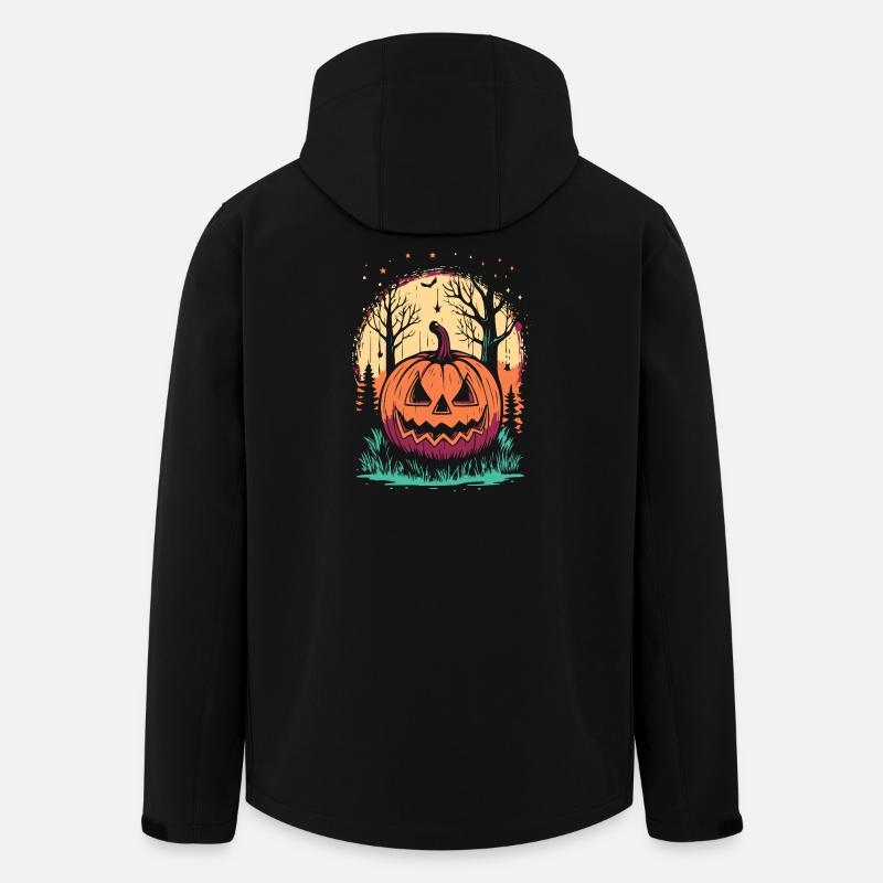 Citrouille d'Halloween en forêt - Veste softshell homme en polyester recyclé Stanley/Stella - noir