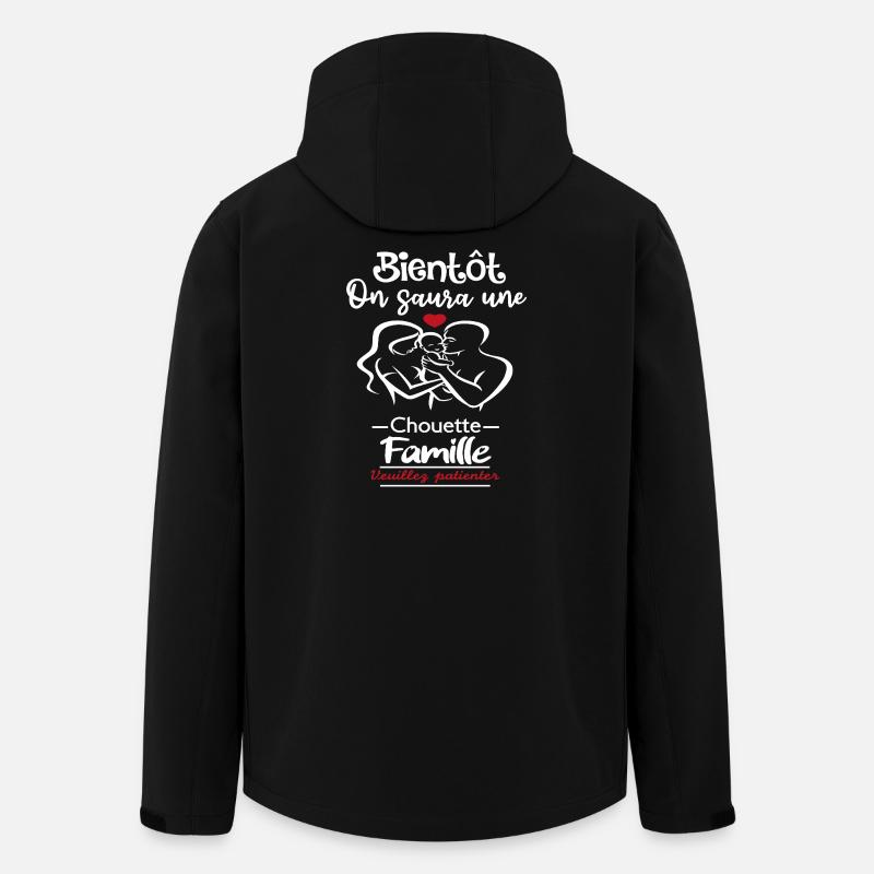 Bientôt, on saura une chouette famille - Veste softshell homme en polyester recyclé Stanley/Stella - noir