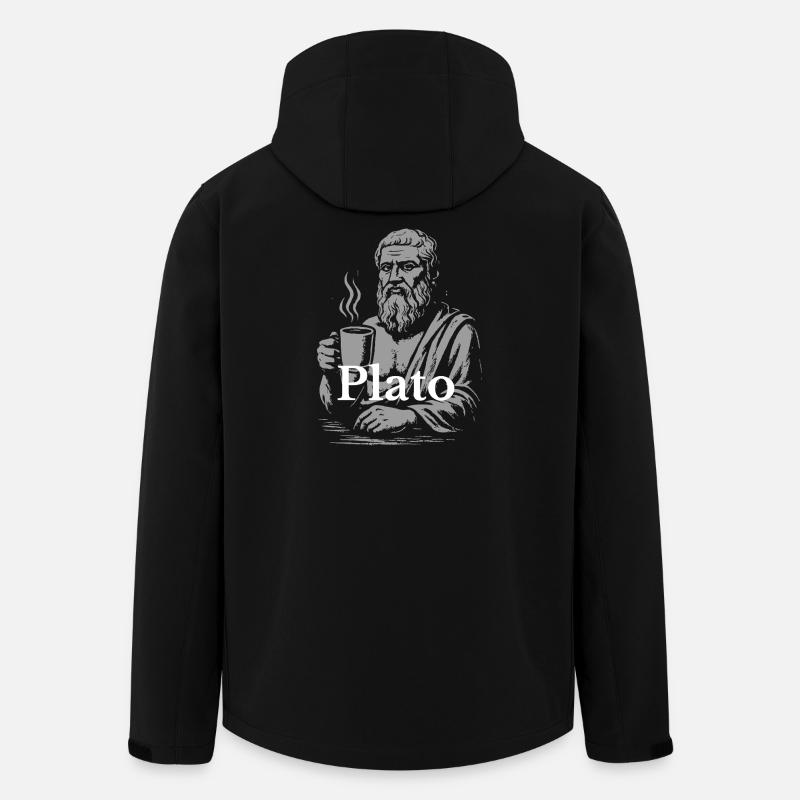 Plato Kaffeetasse Porträt - Recycelte Männer Softshell-Jacke von Stanley/Stella - Schwarz