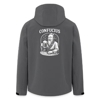 Konfuzius Toast Geschenk - Recycelte Männer Softshell-Jacke von Stanley/Stella - Anthrazit - Hinten - AI Model Male 185 light (185cm)