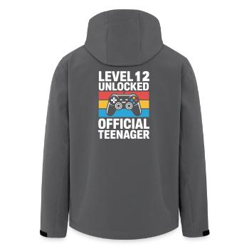 Level 12 Unlocked Official Teenager - Men’s Recycled Softshell Jacket by Stanley/Stella - black - Back - AI Model Male 185 light (185cm)