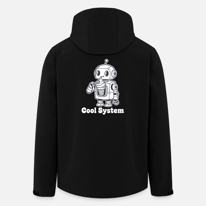 Robot avec une glace - Veste softshell homme en polyester recyclé Stanley/Stella - noir