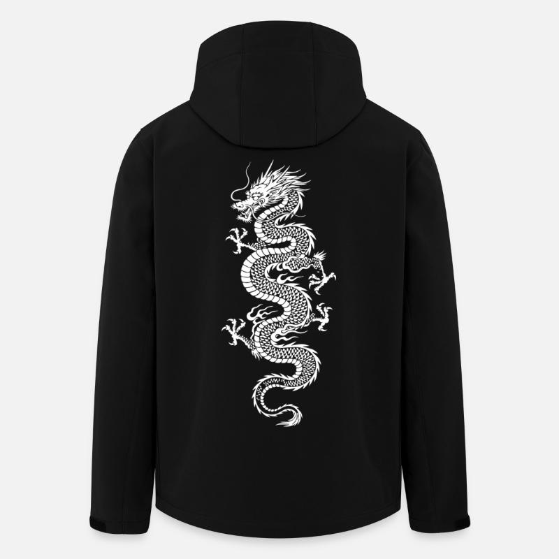 White Dragon Silhouette - Men’s Recycled Softshell Jacket by Stanley/Stella - black