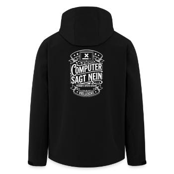 Computer Says No Meme Shirt - Men’s Recycled Softshell Jacket by Stanley/Stella - black - Back - AI Model Male 185 light (185cm)