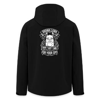 Drama Lama – Keine Zeit für Quatsch - Recycelte Männer Softshell-Jacke von Stanley/Stella - Schwarz - Hinten - AI Model Male 185 light (185cm)
