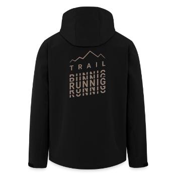 Trailrunning-Bewegung - Recycelte Männer Softshell-Jacke von Stanley/Stella - Schwarz - Hinten - AI Model Male 185 light (185cm)