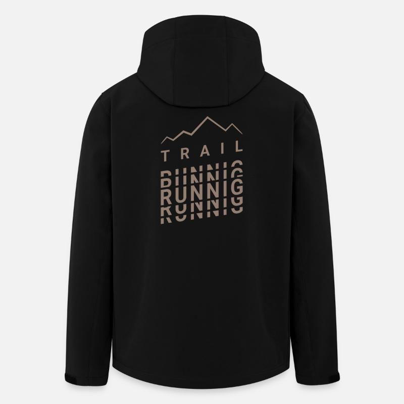 Mouvement de la course en sentier - Veste softshell homme en polyester recyclé Stanley/Stella - noir