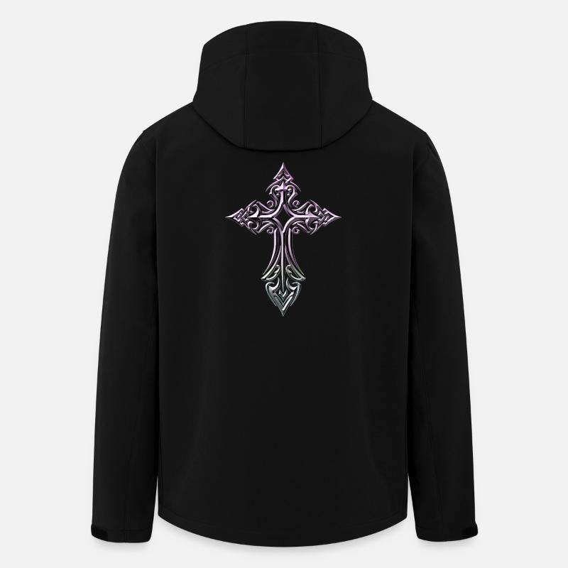 Ornate Gradient Cross - Men’s Recycled Softshell Jacket by Stanley/Stella - black