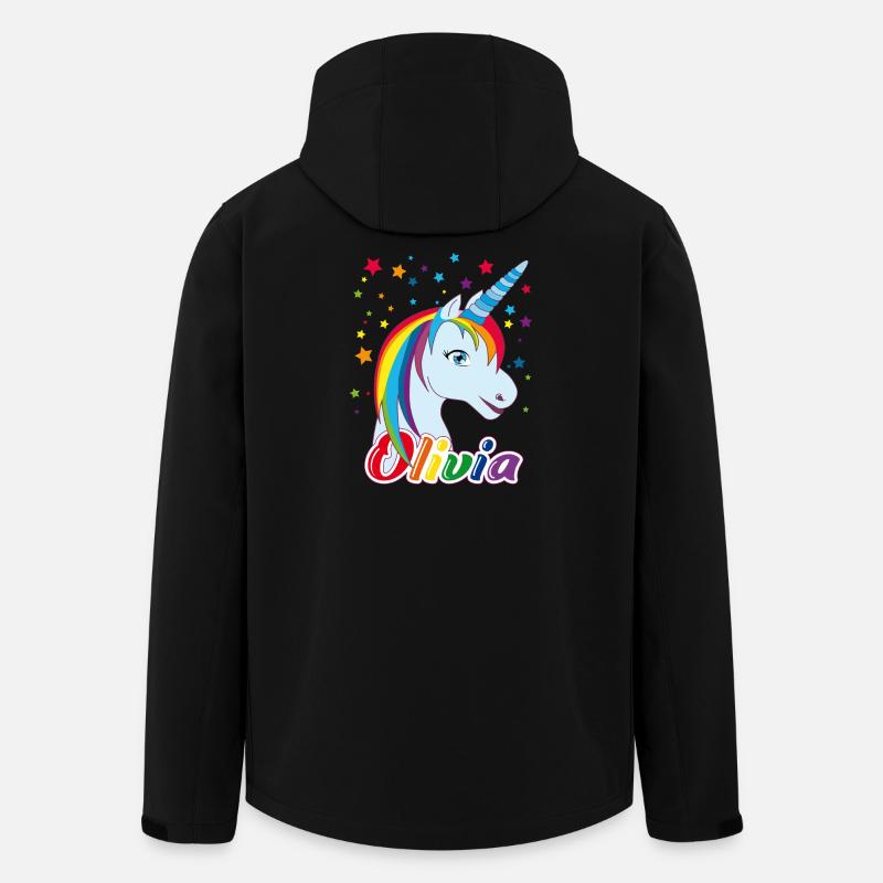 Einhorn Olivia Regenbogen  - Recycelte Männer Softshell-Jacke von Stanley/Stella - Schwarz