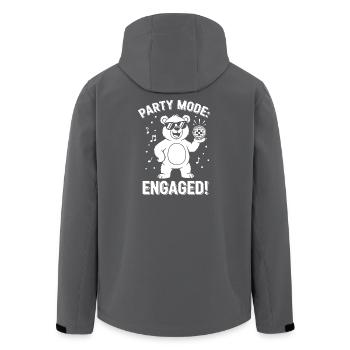 Party Mode Bear: Engaged! - Men’s Recycled Softshell Jacket by Stanley/Stella - black - Back - AI Model Male 185 light (185cm)