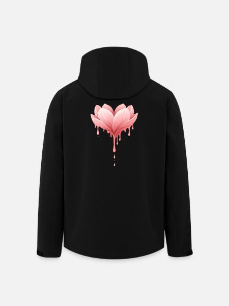 Lotus flower with drops illustration - Men’s Recycled Softshell Jacket by Stanley/Stella - black