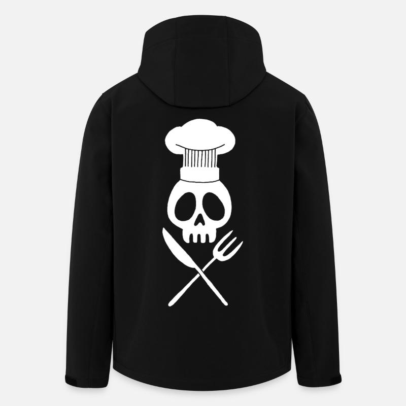 Crâne de cuisinier (blanc) - Veste softshell homme en polyester recyclé Stanley/Stella - noir