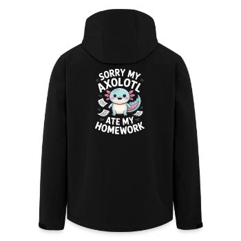 Axolotl hat meine Hausaufgaben gefressen. - Recycelte Männer Softshell-Jacke von Stanley/Stella - Schwarz - Hinten - AI Model Male 185 light (185cm)