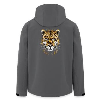 Cheetah, Head, Africa, Big Cat, Animal, African - Men’s Recycled Softshell Jacket by Stanley/Stella - anthracite - Back - AI Model Male 185 light (185cm)