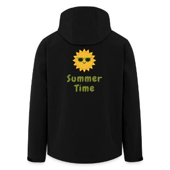 Style de vacances minimal au soleil en été - Veste softshell homme en polyester recyclé Stanley/Stella - noir - Dos - AI Model Male 185 light (185cm)