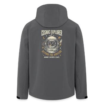 Cosmic Explorer - Recycelte Männer Softshell-Jacke von Stanley/Stella - Schwarz - Hinten - AI Model Male 185 light (185cm)