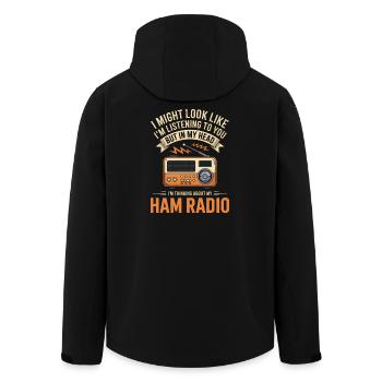 Amateurfunk-Tee - Recycelte Männer Softshell-Jacke von Stanley/Stella - Schwarz - Hinten - AI Model Male 185 light (185cm)
