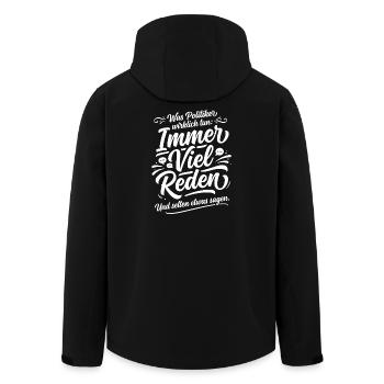 Politiker reden viel sagen wenig - Recycelte Männer Softshell-Jacke von Stanley/Stella - Schwarz - Hinten - AI Model Male 185 light (185cm)