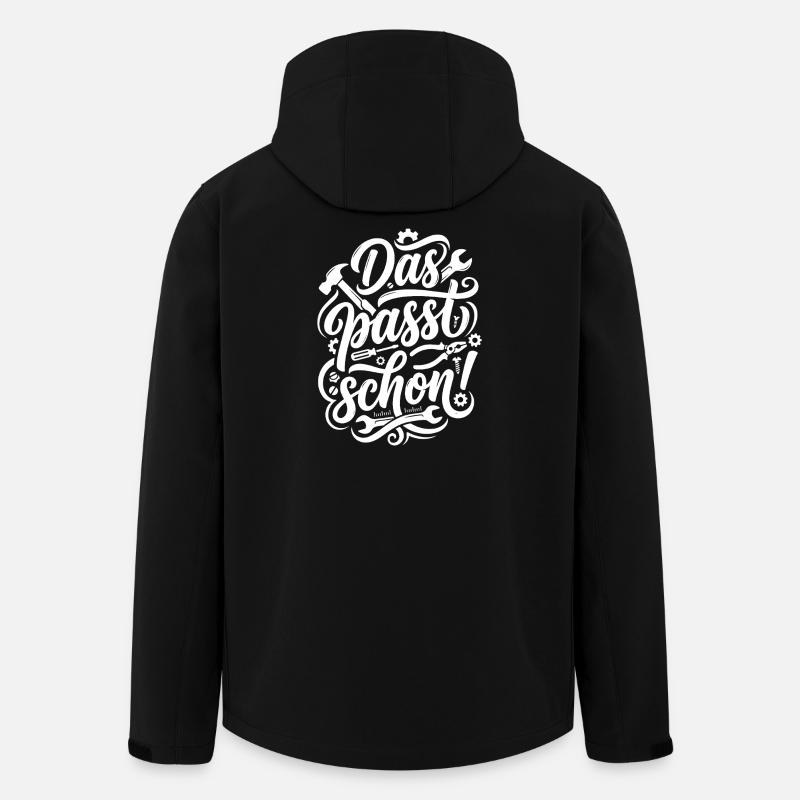 Das passt schon Handwerker Spruch - Recycelte Männer Softshell-Jacke von Stanley/Stella - Schwarz