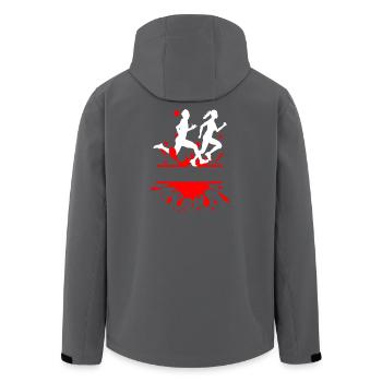 Mud Run Duo – Individuelles Splash-Design - Recycelte Männer Softshell-Jacke von Stanley/Stella - Schwarz - Hinten - AI Model Male 185 light (185cm)