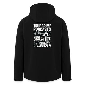 True Crime Podcast Ermittler - Recycelte Männer Softshell-Jacke von Stanley/Stella - Schwarz - Hinten - AI Model Male 185 light (185cm)