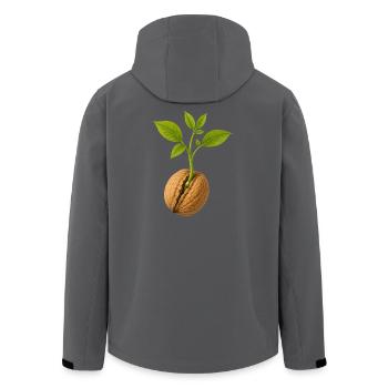 Aus Kleinem wächst Großes Walnuss Design  - Recycelte Männer Softshell-Jacke von Stanley/Stella - Schwarz - Hinten - AI Model Male 185 light (185cm)